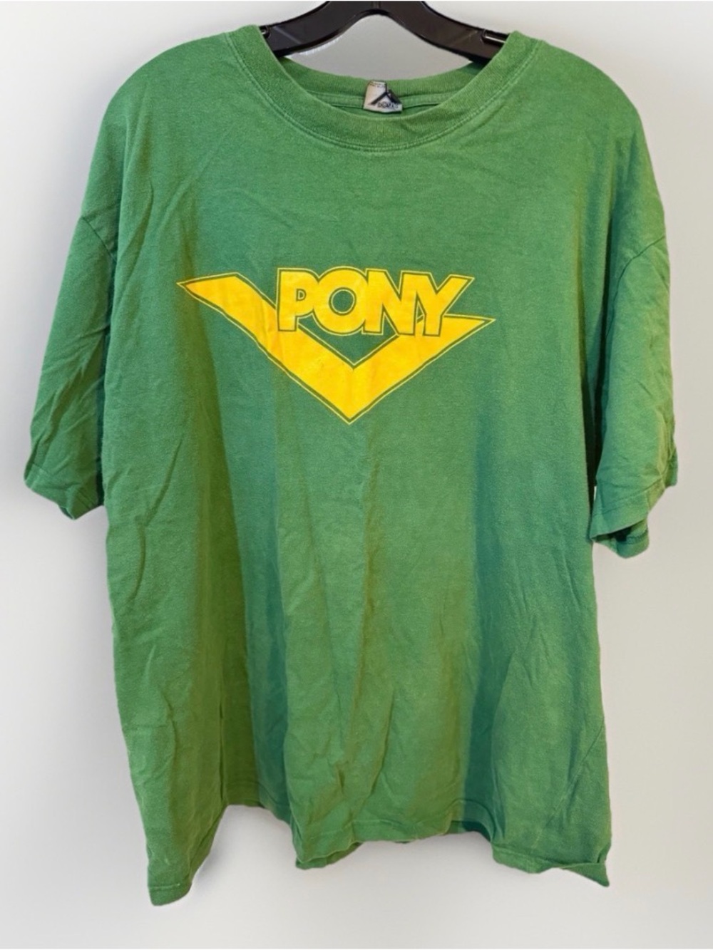 Vintage 90’s Pony Shoes T-Shirt Size XL Green Distressed Faded